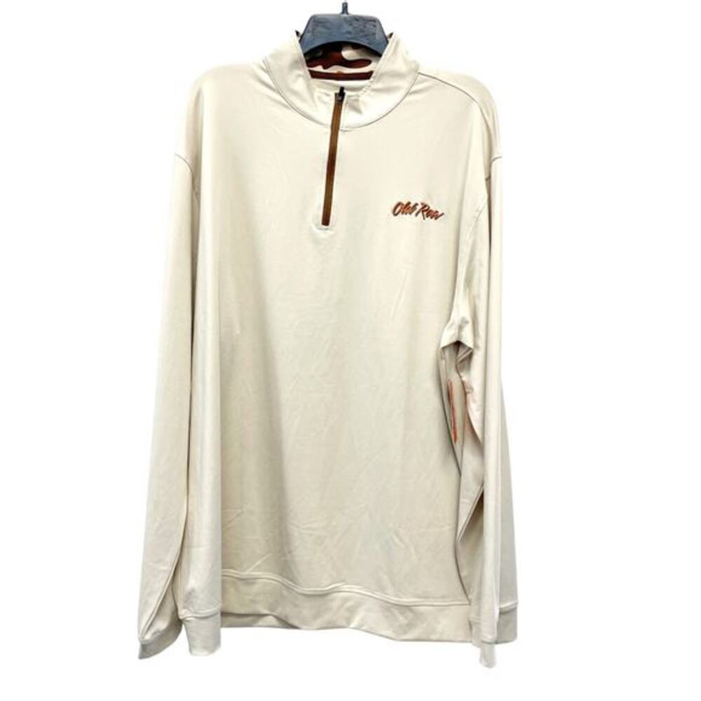 Old Row Men's Beige Pullover Quarter‎ Zip Long Sleeve Ivory Creme Size 3XL